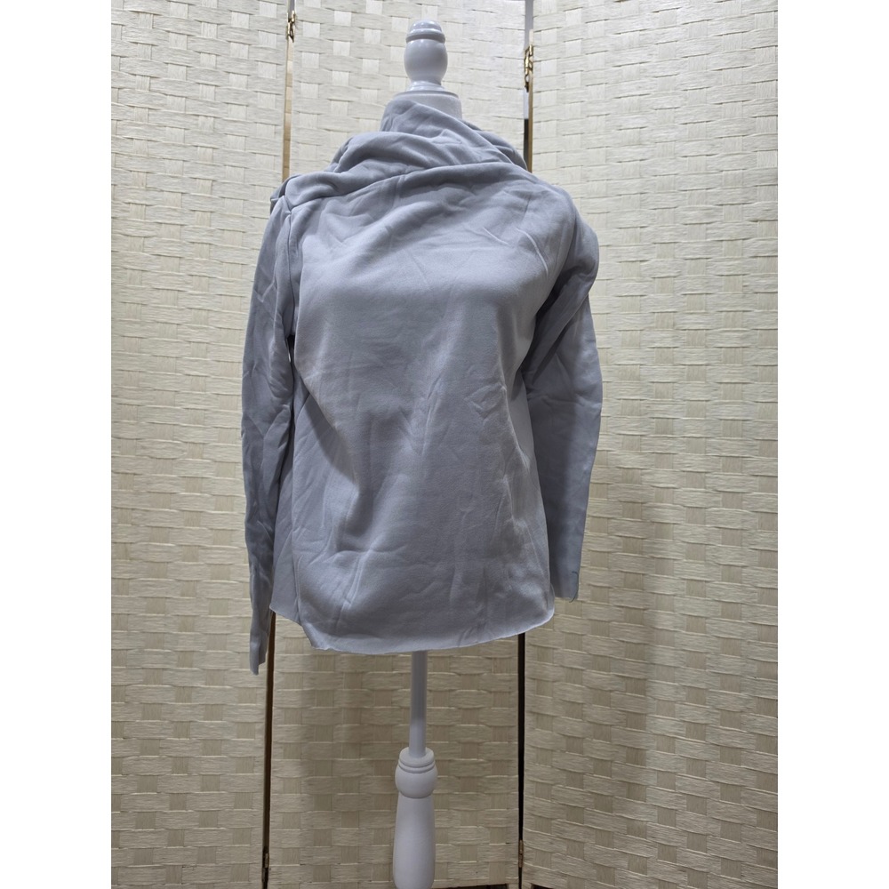 Misslook Womens 2XL Gray Draped Cowl Neck Hoodie Sweatshirt 804023 Long Sleeve